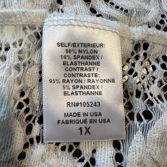 H.I.P. White Lace Top with Black Trim Accents - Picture 13 of 14